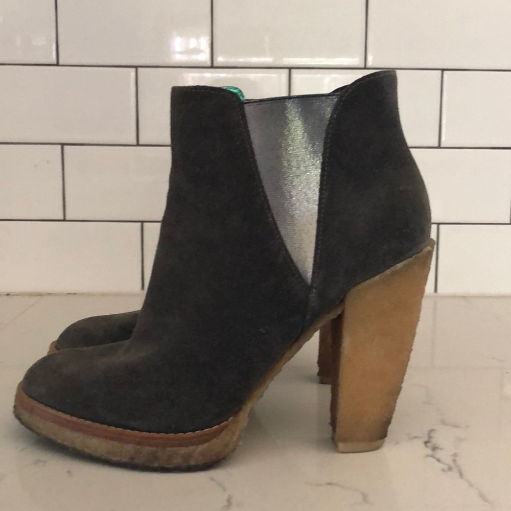 🌜Gray Suede Chunky Booties🌛